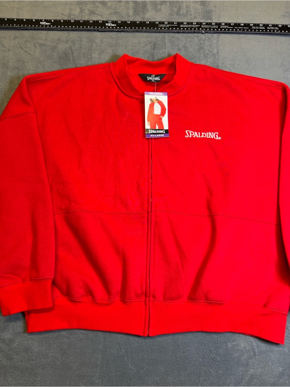 Spalding Bright Red Zip-Up Sweatshirt